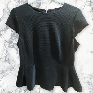 Top Shop Black Structured Peplum Top